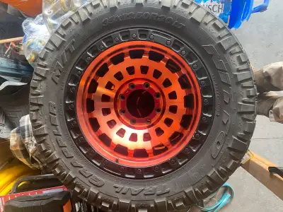 Red fuel 20” rims with all 4 centre caps. 2 tires are done, 2 have a bit of life left. 35x12.5x20. 8...
