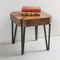Home Square Hexagon Wood End Table