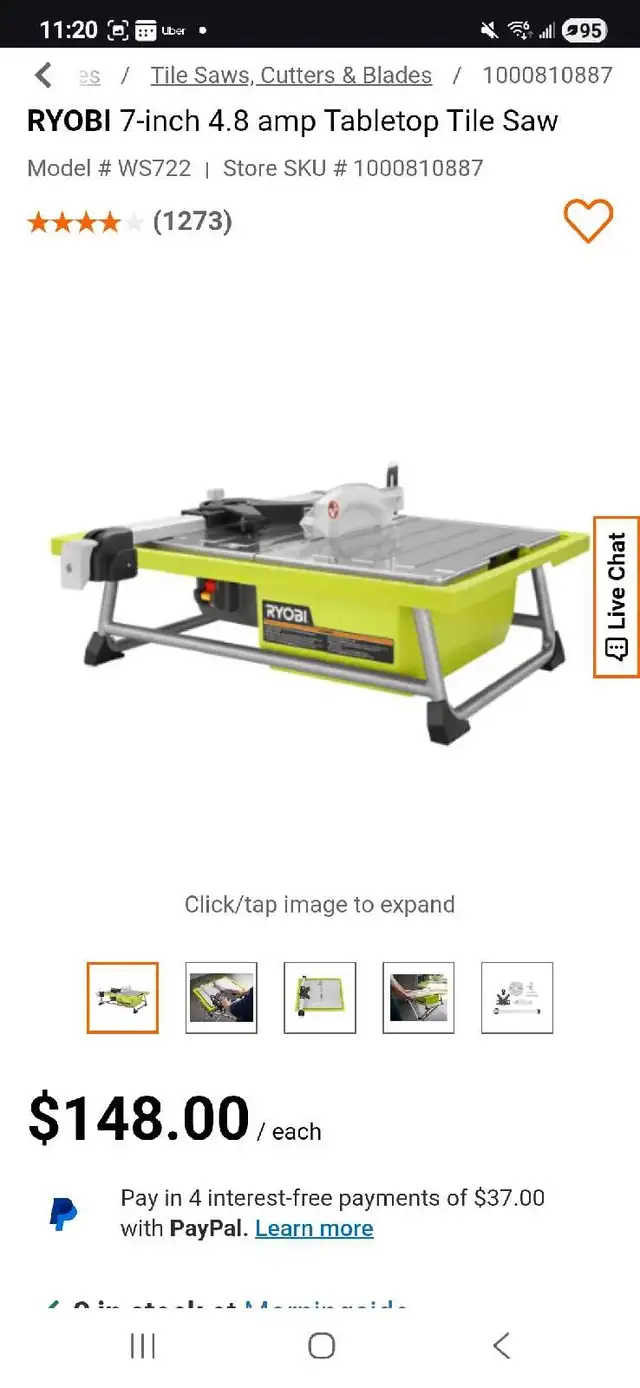Ryobi Tile Saw in Power Tools in City of Toronto - Image 7