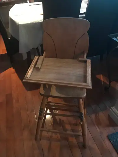 Oak convertable high chair $200, View more