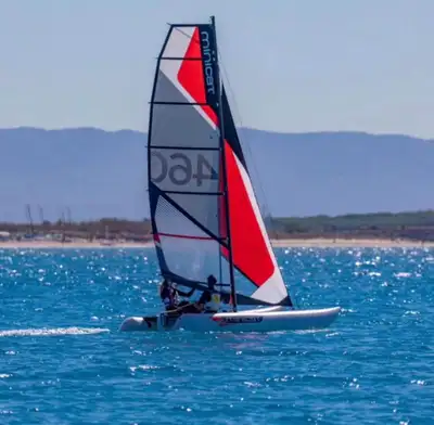 Catamaran inflatable Mini Cat 460 with Honda 2.2HP,used twice,like new