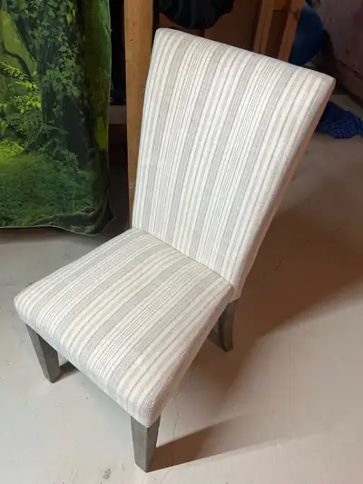 6 Canora Grey Verdonna Parsons Dining Chairs, Grey/Cream Stripe, View more