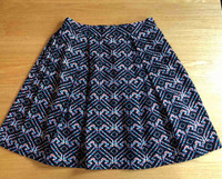 Kenar Geometric Print Pleated A-Line Skirt Size 8