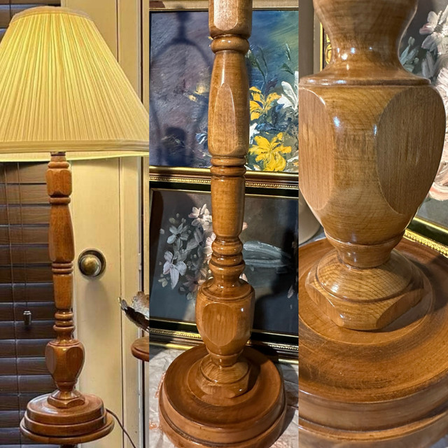 Vintage “ Leviton “lamp Oak wood base ( Made in Canada)  in Indoor Lighting & Fans in Regina - Image 4