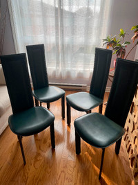 Chaises de cuisine en cuir