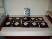 Black back and brass miniatures picture frames i