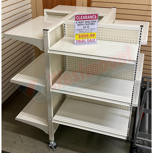 4 Way Shelving Unit in White with Casters in Industrial Shelving & Racking in Edmonton