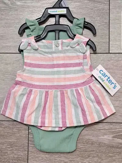 Brand New Carters 3piece cute green/stripped Newborn Outfit, View more