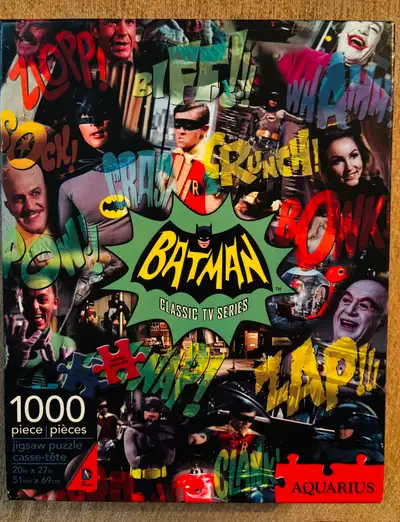1000 Piece Jigsaw Puzzle AQUARIUS 20in x 27in / 51cm x 69cm BATMAN : CLASSIC TV SERIES 60s Villains...