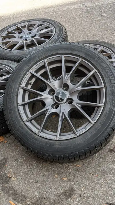 16"MSW 85(4x100)+205/50/R16 Michelin snow-MiniCooper/Civic/Lancer/Integra/EL/G5/Golf/Jetta Set of fo...