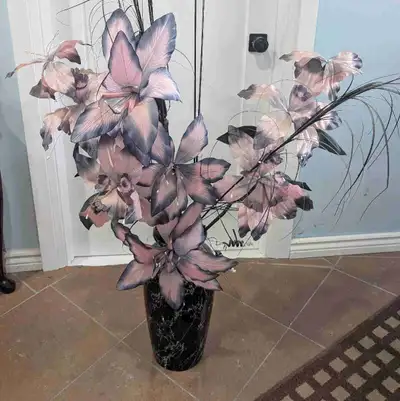 Vase with artificial flowers, View more