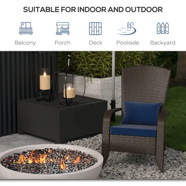 Patio Wicker Adirondack Chair, Outdoor Rattan Muskoka Chair with in Patio & Garden Furniture in Markham / York Region - Image 7