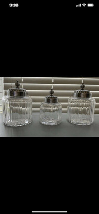 3pc Glass Bella Lux Jar Set