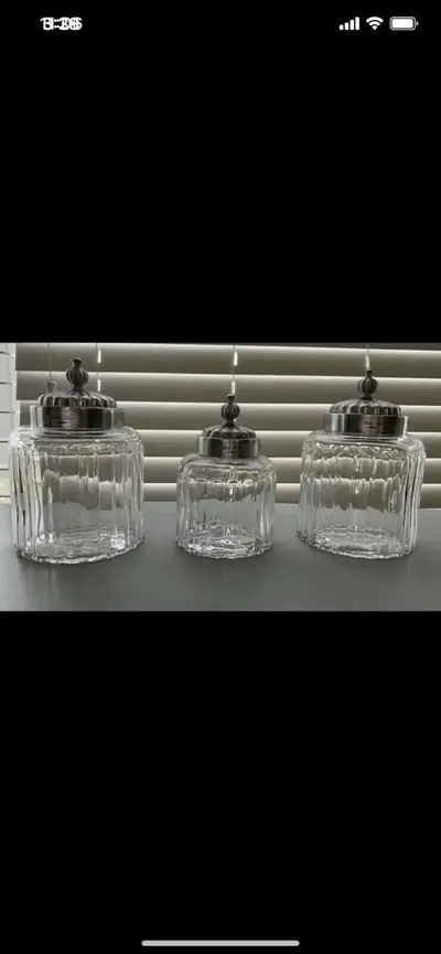 3pc Glass Bella Lux Jar Set, View more
