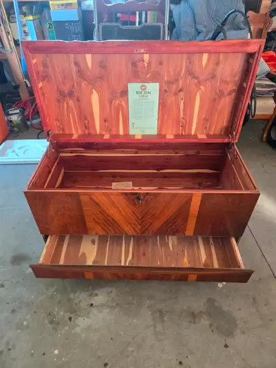Vintage mid-century Red Seal cedar chest., View more