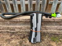 sewer hose and attachment $40 and large folding mat $40