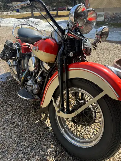 48 panhead el not too many around bike has been sitting but fired right up I was going to redo but p...