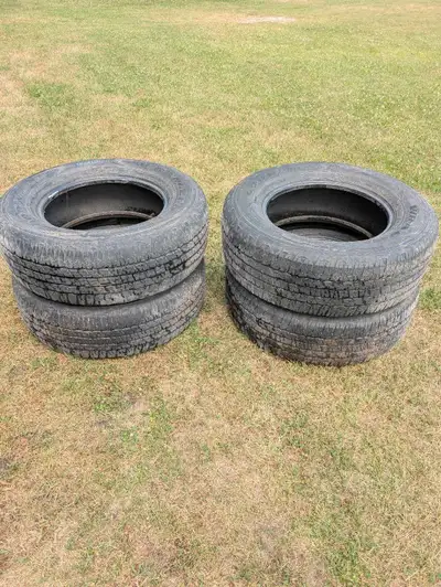 Tires are off of a 2016 f,150they have about ,90% tread left the size is 275/65R18. Call Abe at 2266...