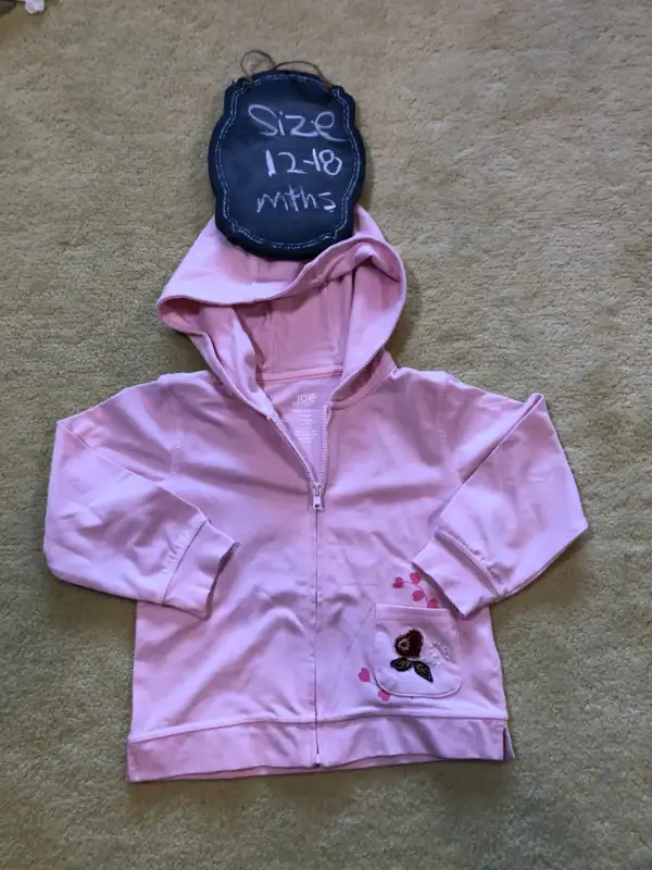 Girls Joe Fresh Pink Cotton Zip up hoodie - NWOT - 12-18 mths in Clothing - 12-18 Months in Calgary - Image 6