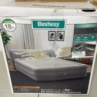 Bestway 18" Queen Air Mattress with Built-In Pump & Headboard, View more