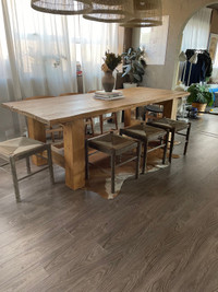 Dining table with matching bench 72 by 36