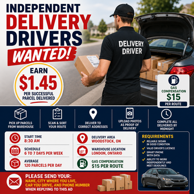 Independent Delivery Driver - Woodstock, ON., View more