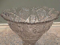 Antique Crystal Punch Bowl