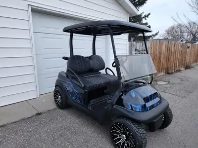 ✦ 2016 Club Car Precedent Electric | Custom Blue Flame Golf Cart, View more