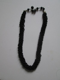 necklace (black beaded choker)