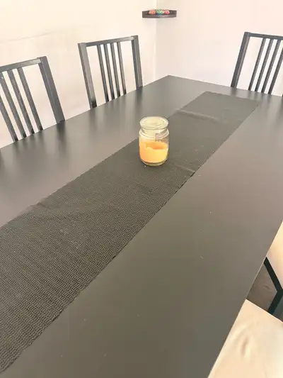 Black Wood Dining Table with 6 Chairs : CAD $15, View more