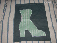 Handmade Cotton Decorative Shoe Bag With Drawstring Pull, Grey