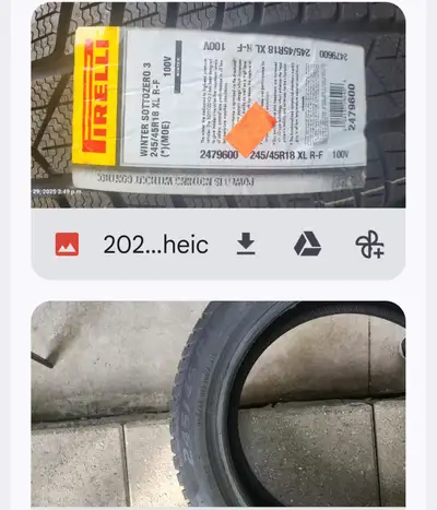 We are selling brand new Pirelli winter tires. 245/45R-18- SOTTOZERO 3. These tires have never been...