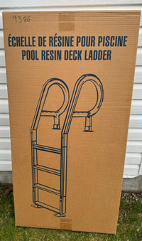 Resin Above Ground Pool Deck Ladder (Grey)