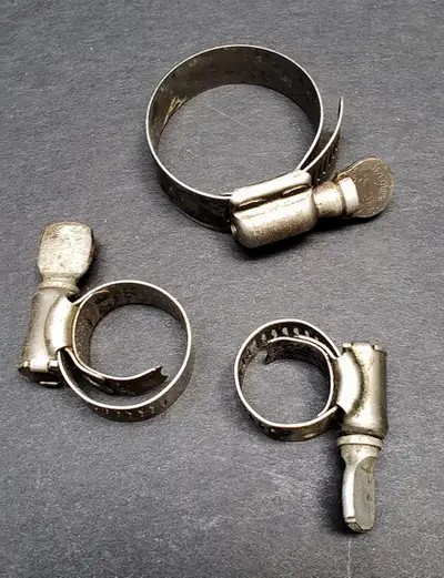 3 hose clamps with easy-turn thumb screws / butterfly keys * 1 x 1-1/4 inch * 1 x 1-1/2 inch * 1 x 2...