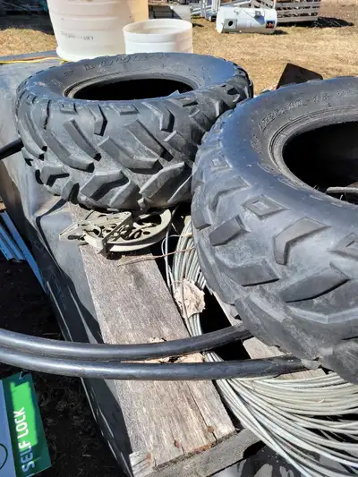 Get ready to roll with these used ATV tires, sized at AT25x10-12 from Red Eagle, perfect for your of...