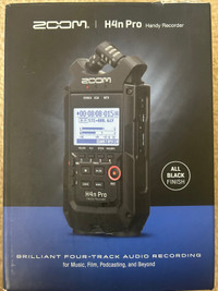 Zoom H4n Pro 4-Track Portable Recorder, All Black