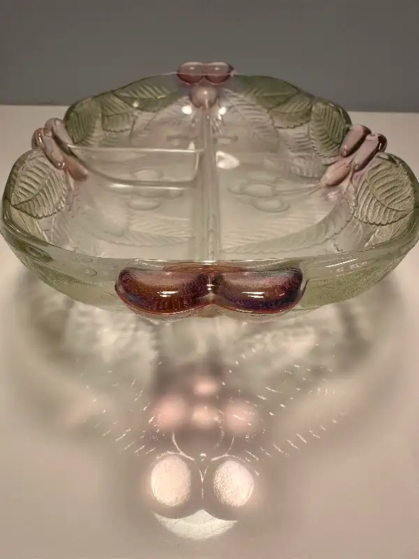 Cherry Glass Plate Vintage Retro Art Deco Antique Cherry Bowl62863733570946123