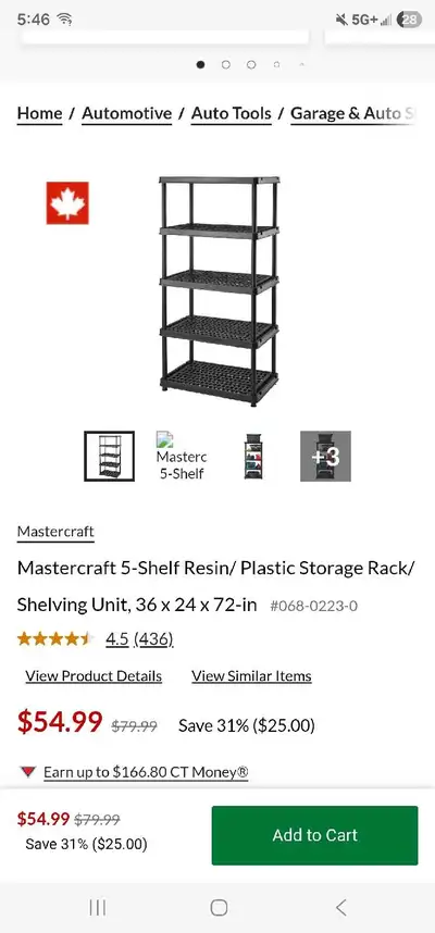 Shelving plastic $40 each