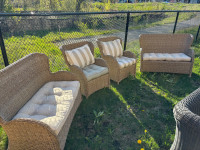 Cream Wicker Outdoor Furniture Set