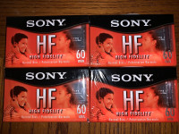Sony HF High Fidelity Cassette Tapes Lot Of 4. New & Sealed