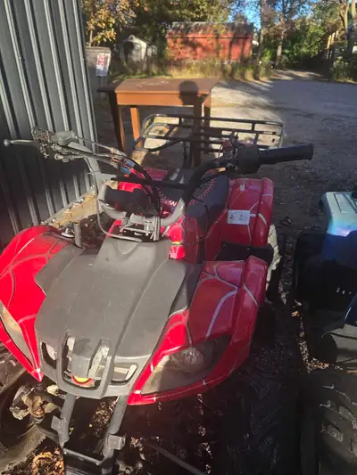 I have 2 nice ATVs for sale red one is 150cc forward neutral and reverse gears. The blue is the same...