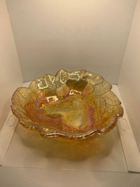 Vintage Amber Gold Carnival Glass