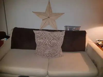 almost like new light beige couch., View more