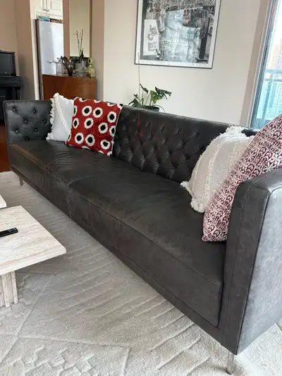 CB2 Savile Leather Couch, View more