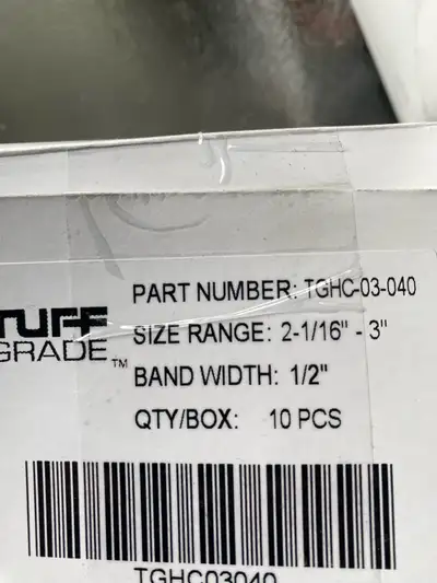 I am selling a new 2 box of Tuff Grade hose clamps, with a size range of 2-1/16" to 3" and a band wi...