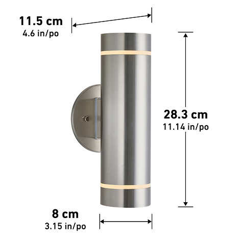 Stainless Steel Cylinder Wall Light Modern Design in Outdoor Lighting in Kitchener / Waterloo - Image 4
