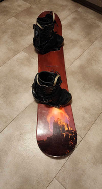 ELAN 107 Snowboard Size 8 LTD Boots, Burton Bindings