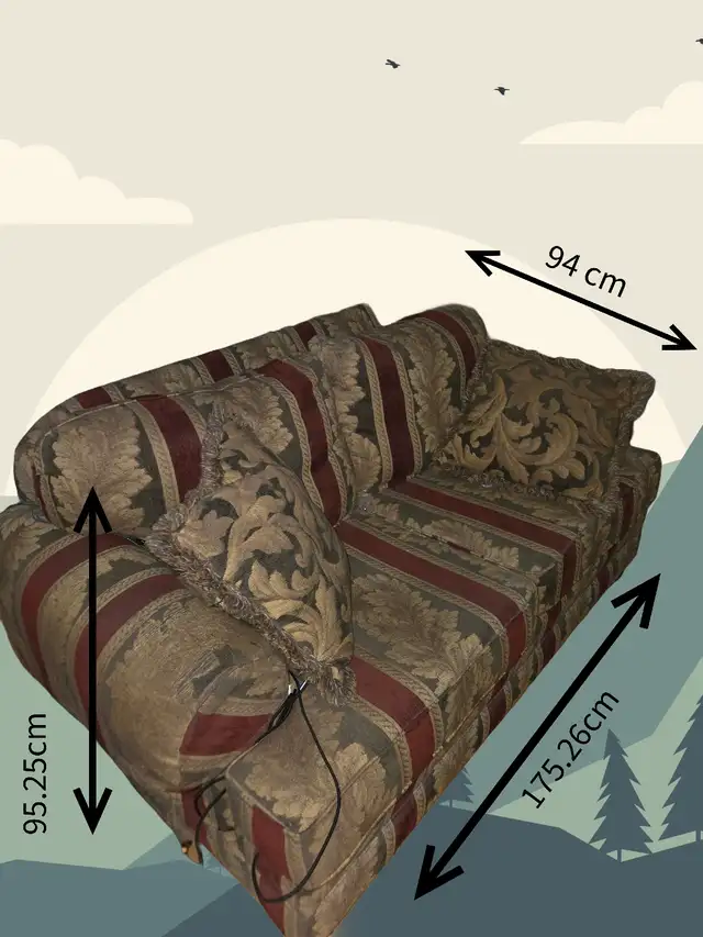 Canapé 2 places bordeaux / Burgundy 2-Seater Sofa in Couches & Futons in City of Montréal - Image 2