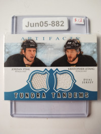 2012 Artifacts Tundra Tandems Dual Jerseys Blue Staal Letang
