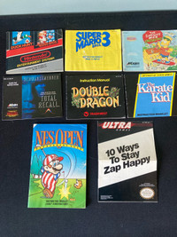 Vintage NES Game Instruction Booklets, Nintendo Games Booklet